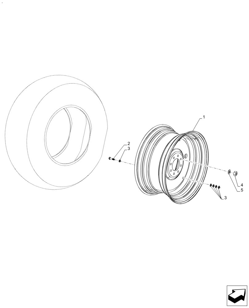 Схема запчастей Case IH FARMALL 110A - (44.520.AB[03]) - VAR - 832089 - REAR, WHEEL (DW15AX30) (44) - WHEELS