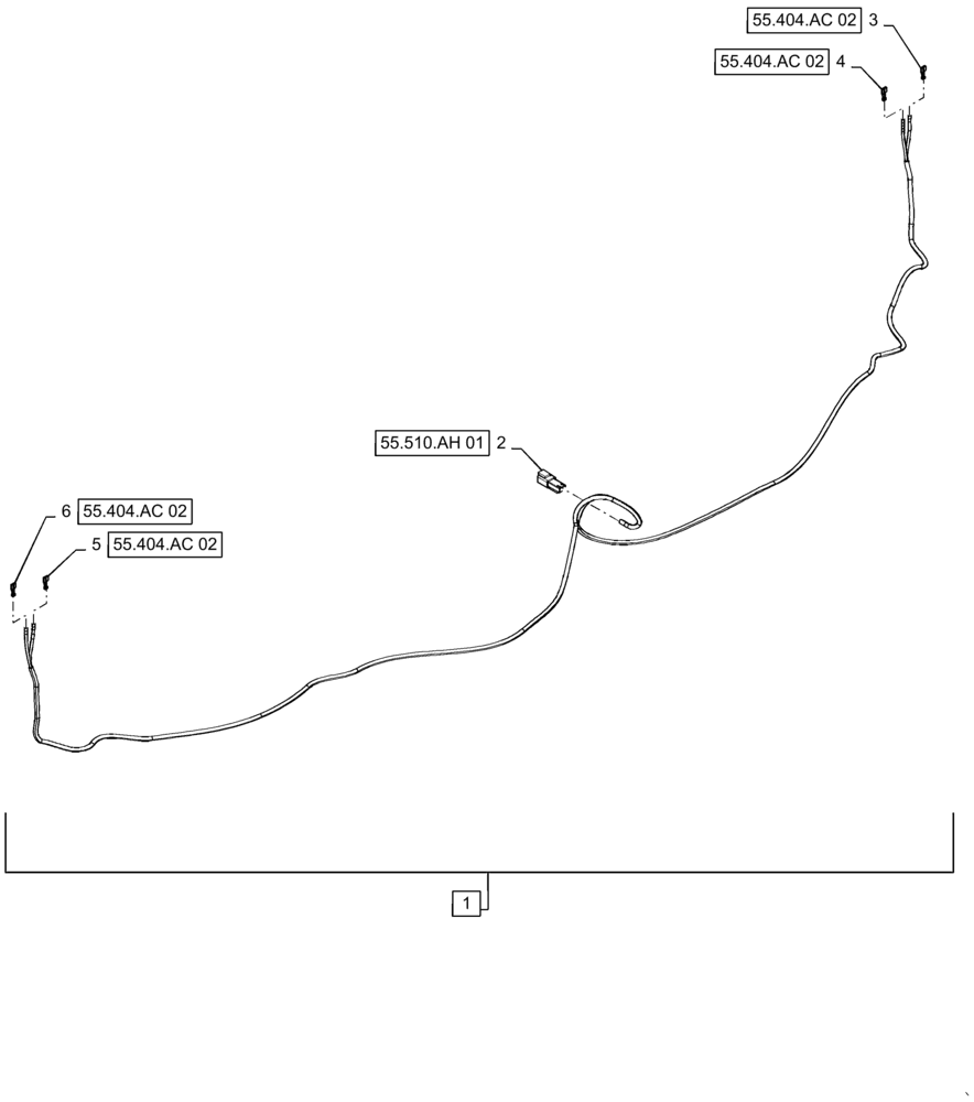 Схема запчастей Case IH TITAN 3040 - (55.511.AM[02]) - DUAL BEACON, HARNESS (55) - ELECTRICAL SYSTEMS