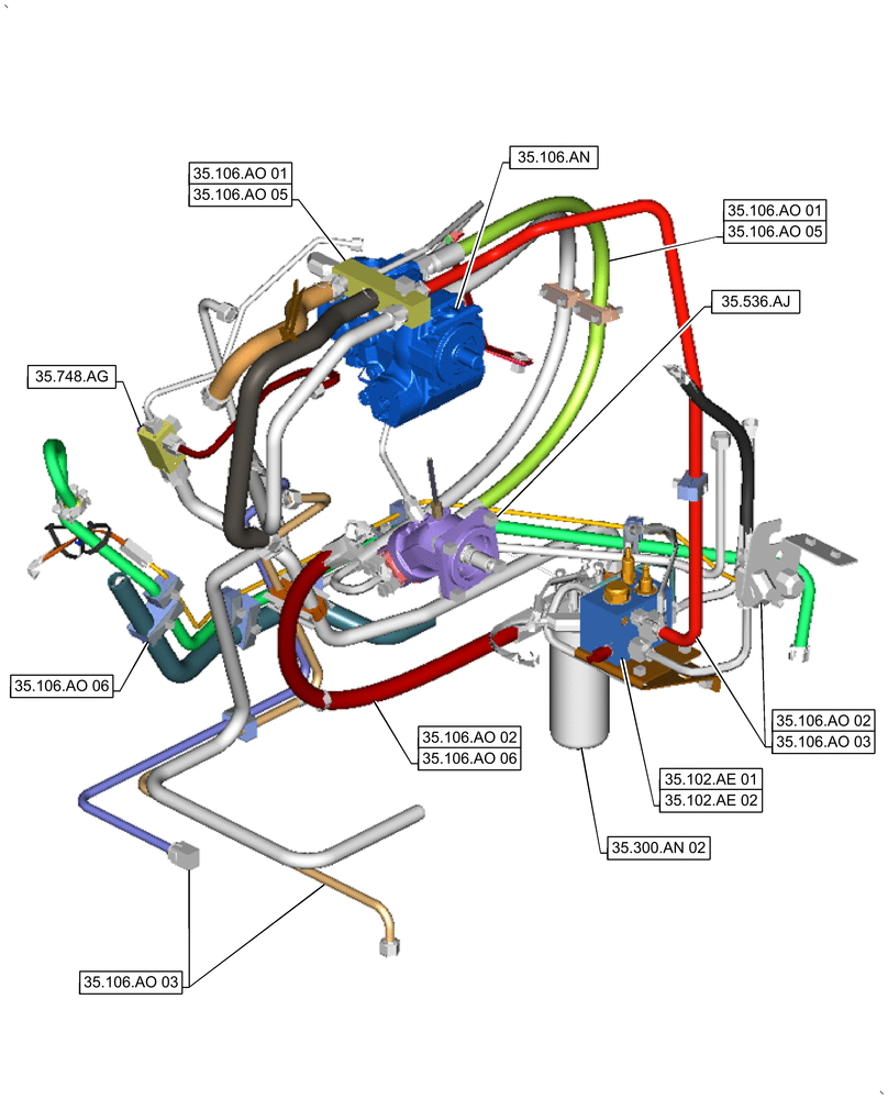 Схема запчастей Case IH 8240 - (35.000.00[02]) - SECTION INDEX - HYDRAULIC SYSTEMS (35) - HYDRAULIC SYSTEMS