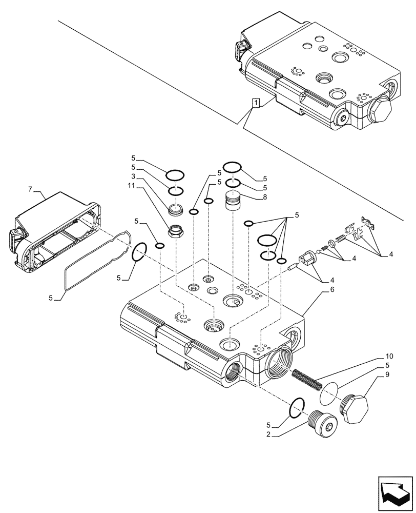 Схема запчастей Case IH PUMA 150 - (35.204.BS[17]) - DIRECTION CONTROL VALVE - COMPONENTS (35) - HYDRAULIC SYSTEMS