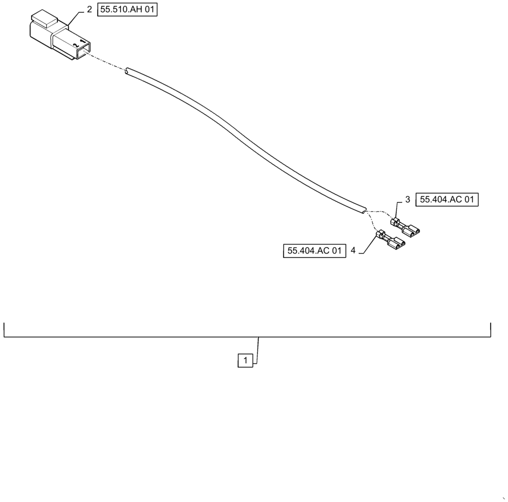 Схема запчастей Case IH TITAN 3040 - (55.511.AM[01]) - SINGLE BEACON, HARNESS (55) - ELECTRICAL SYSTEMS