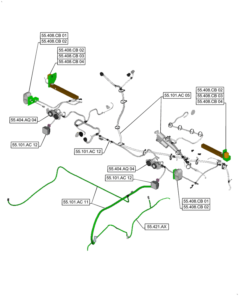 Схема запчастей Case IH 9240 - (55.000.00[05]) - SECTION INDEX - ELECTRICAL SYSTEMS (55) - ELECTRICAL SYSTEMS