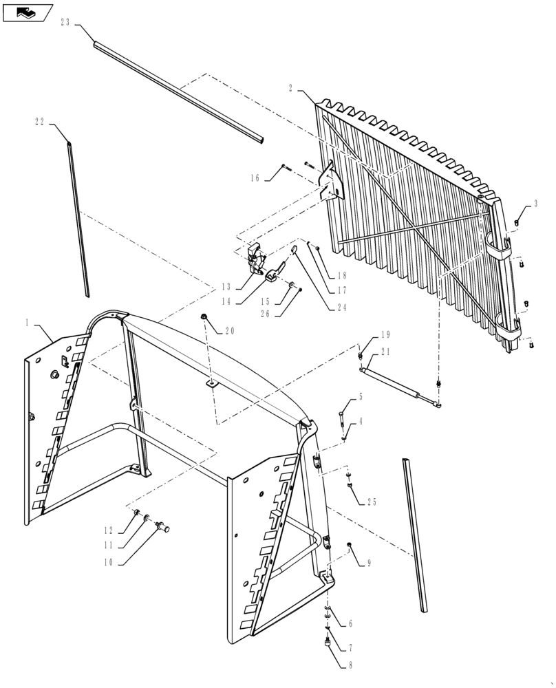 Схема запчастей Case IH FLX4510 - (04-020[03]) - GRILLE Frame & Suspension