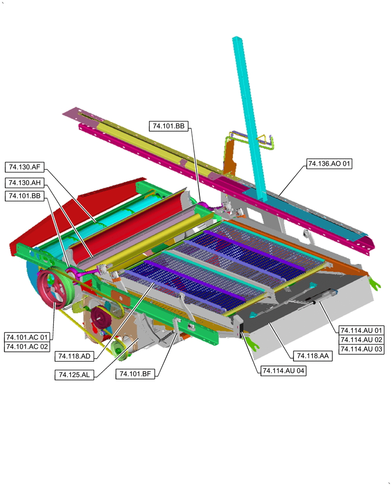 Схема запчастей Case IH 7240 - (74.000.00[01]) - SECTION INDEX - CLEANING (74) - CLEANING