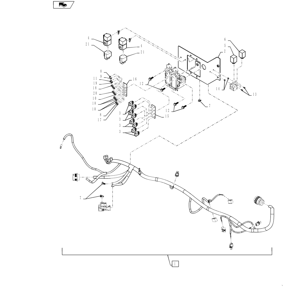 Схема запчастей Case IH 588H - (55.510.AF[02]) - CAB HARNESS ASSEMBLY (55) - ELECTRICAL SYSTEMS
