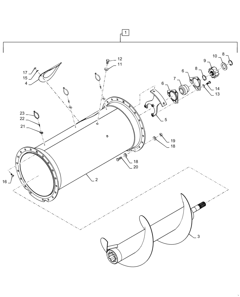 Схема запчастей Case IH 7230 - (88.100.80[02]) - DIA KIT, STANDARD , UNLOADING TUBE, EXTENSION (88) - ACCESSORIES