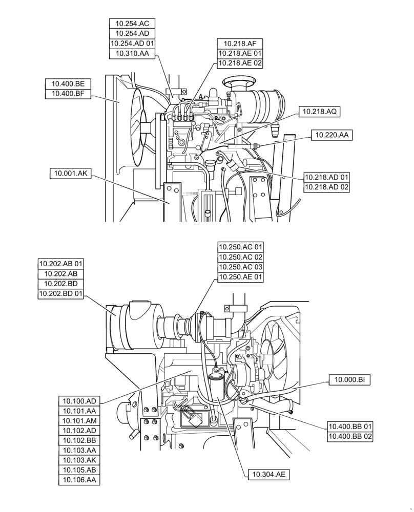 Схема запчастей Case IH RP110 - (00.000.10[01]) - PICTORIAL INDEX - ENGINE (00) - GENERAL & PICTORIAL INDEX