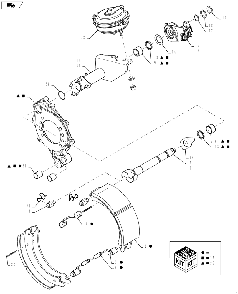 Схема запчастей Case IH TITAN 4540 - (33.204.AD[01]) - FRONT AXLE BRAKE ASSEMBLY (33) - BRAKES & CONTROLS