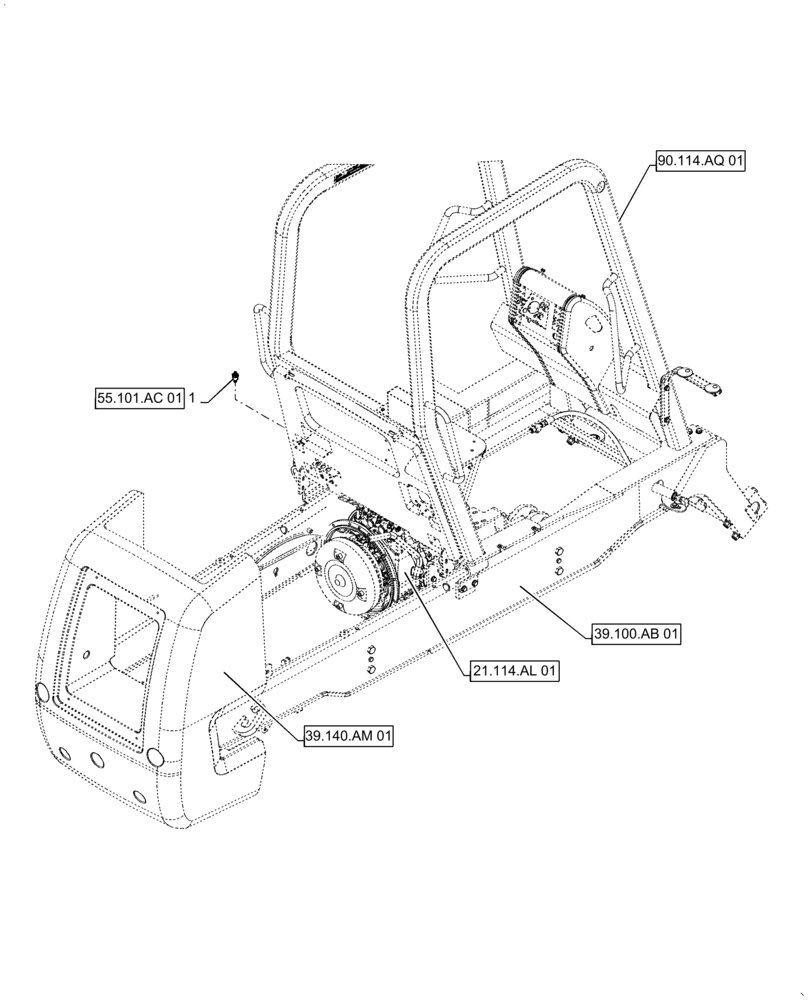 Схема запчастей Case IH 586H - (55.022.AB[01]) - TRANSMISSION, TEMPERATURE SENDER (55) - ELECTRICAL SYSTEMS