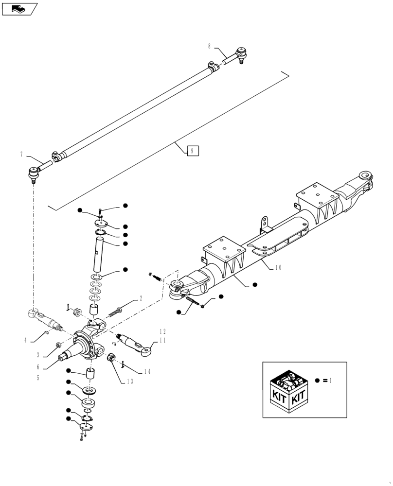 Схема запчастей Case IH TITAN 4040 - (25.400.AQ[01]) - FRONT AXLE KNUCKLE AND TIE ROD ASSEMBLIES (25) - FRONT AXLE SYSTEM