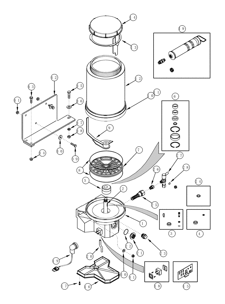 Схема запчастей Case IH CPX620 - (09A-44) - LINCOLN AUTO LUBE PUMP (13) - PICKING SYSTEM