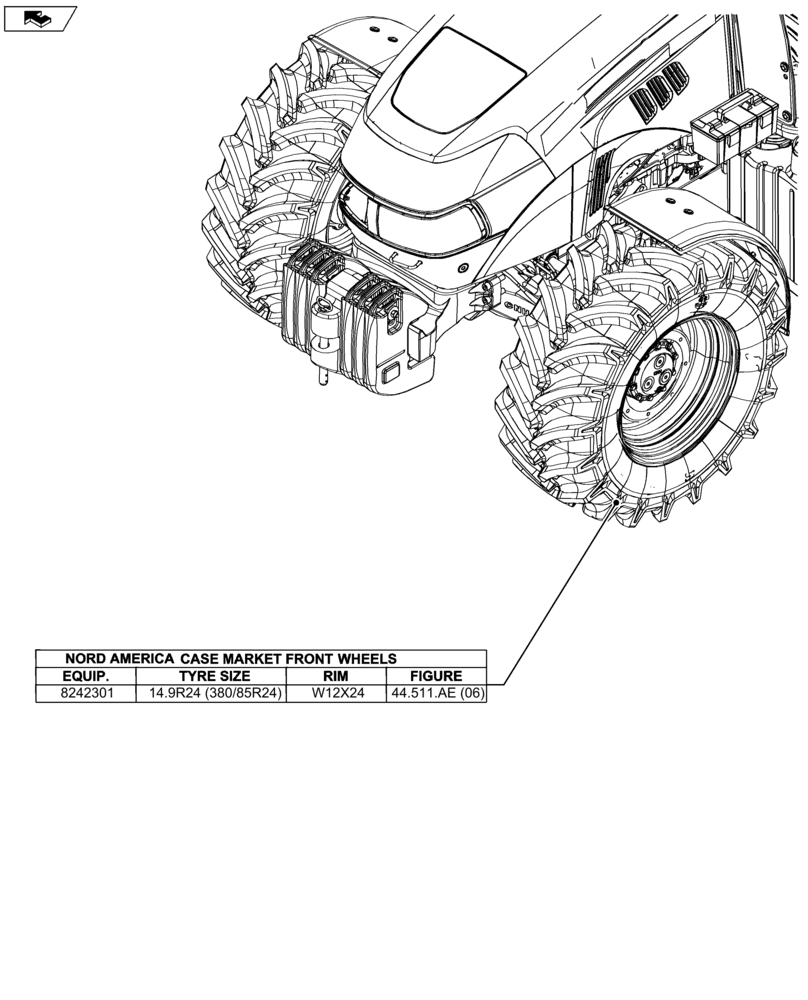 Схема запчастей Case IH FARMALL 105U - (44.000.00[05]) - SECTION INDEX - WHEELS (44) - WHEELS