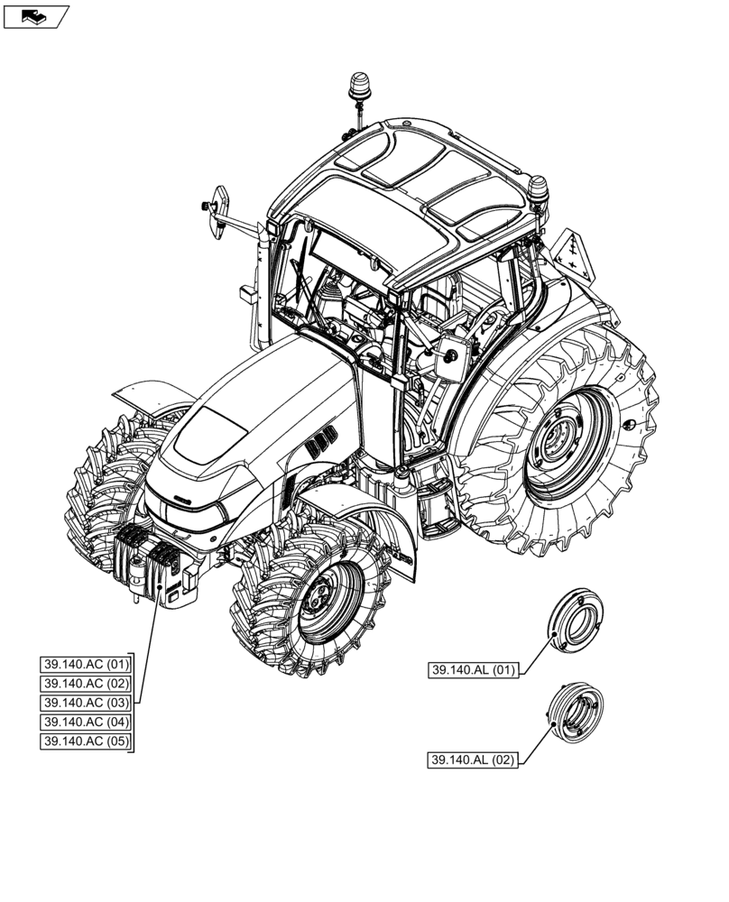 Схема запчастей Case IH FARMALL 105U - (39.000.00) - SECTION INDEX - FRAMES AND BALLASTING (39) - FRAMES AND BALLASTING