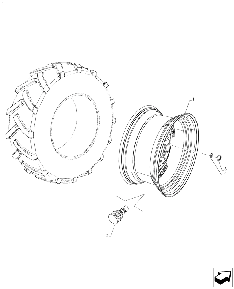 Схема запчастей Case IH FARMALL 110A - (44.520.AB[06]) - VAR - 835530 - REAR, WHEEL ( TW15LX30) (44) - WHEELS