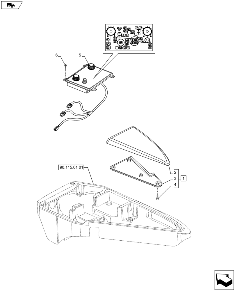 Схема запчастей Case IH PUMA 185 - (55.512.05[03]) - ARMREST CONTROL UNIT - INTEGRATED CONTROL PANEL (VAR. 743923, 743921, 728484) (55) - ELECTRICAL SYSTEMS