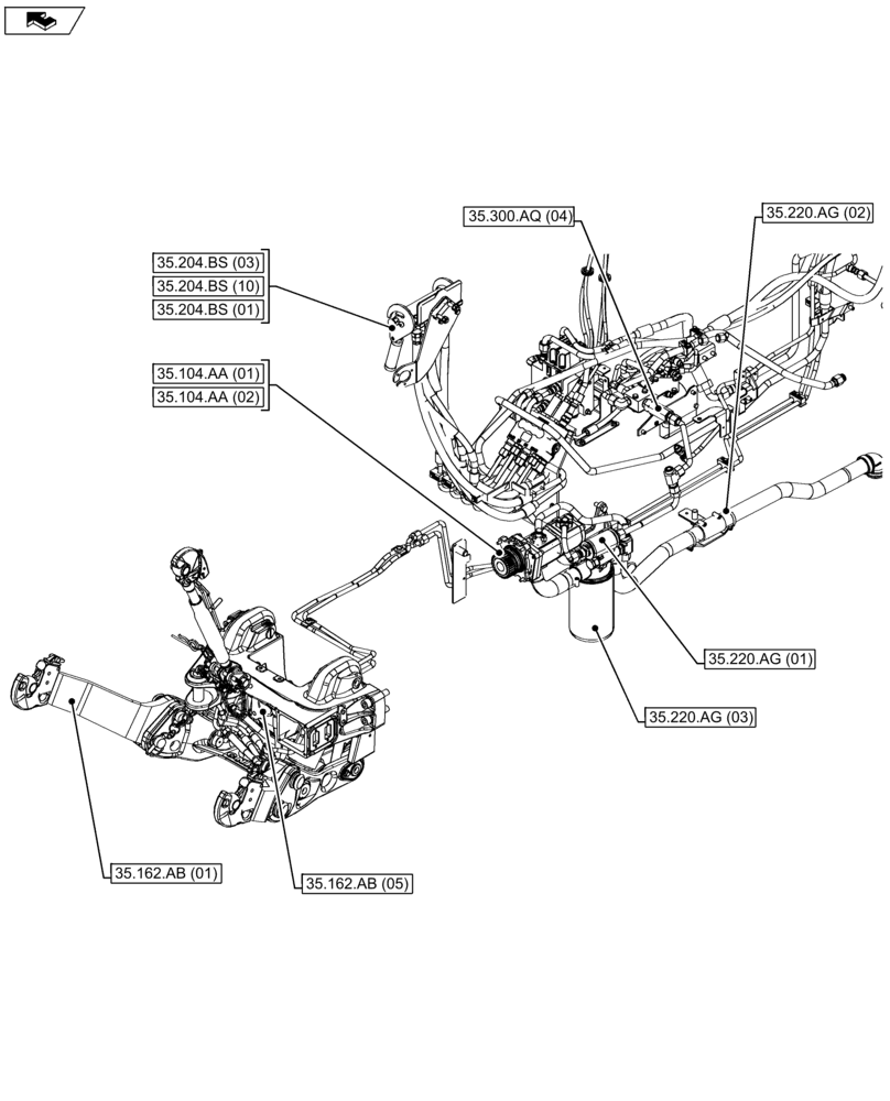 Схема запчастей Case IH FARMALL 105U - (35.000.00[01]) - SECTION INDEX - HYDRAULIC SYSTEMS (35) - HYDRAULIC SYSTEMS