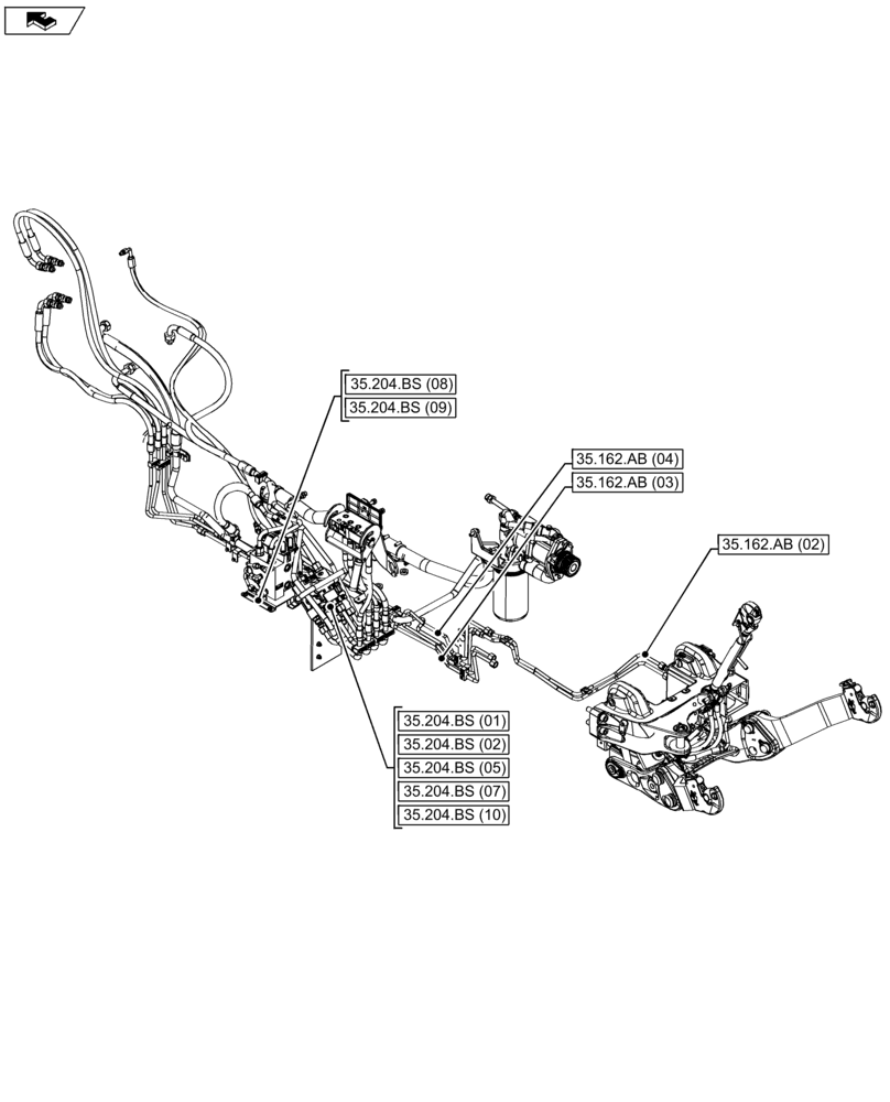 Схема запчастей Case IH FARMALL 105U - (35.000.00[02]) - SECTION INDEX - HYDRAULIC SYSTEMS (35) - HYDRAULIC SYSTEMS