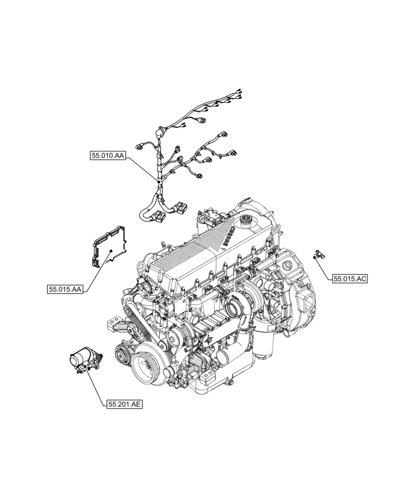Схема запчастей Case IH F2CFE614E B006 - (00.000.55) - PICTORIAL INDEX, ELECTRICAL SYSTEMS (00) - GENERAL & PICTORIAL INDEX