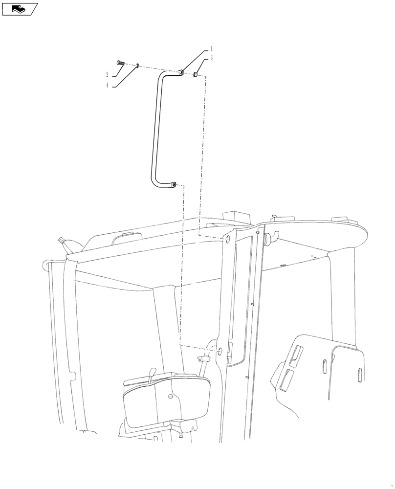 Схема запчастей Case IH TITAN 4540 - (90.151.AT[01]) - MONITOR MOUNTING BAR, VERTICAL (90) - PLATFORM, CAB, BODYWORK AND DECALS