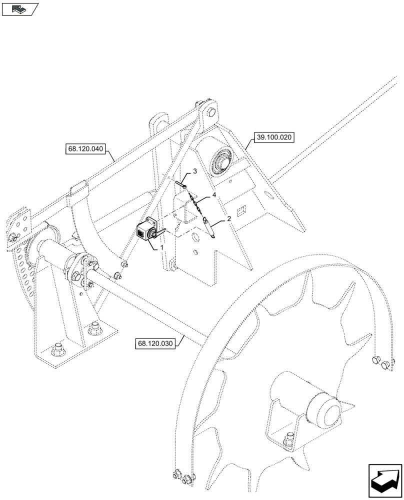 Схема запчастей Case IH LB434S XL - (68.120.060) - MECHANICAL BALE COUNTER - D091 (68) - TYING/WRAPPING