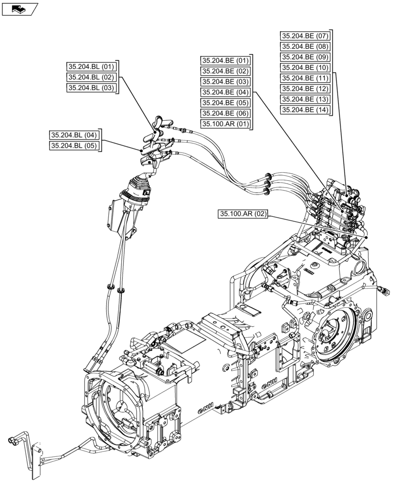 Схема запчастей Case IH FARMALL 115U - (35.000.00[03]) - SECTION INDEX - HYDRAULIC SYSTEMS (35) - HYDRAULIC SYSTEMS