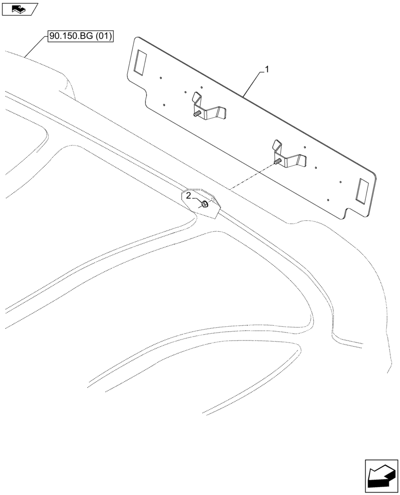 Схема запчастей Case IH FARMALL 115U - (88.100.AC[01]) - VAR - 390882 - LICENSE PLATE LAMP & SUPPORT (88) - ACCESSORIES