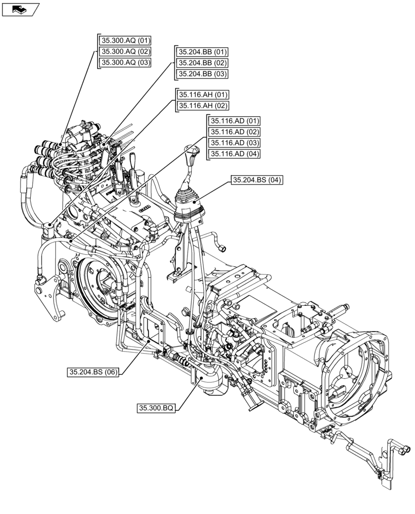 Схема запчастей Case IH FARMALL 105U - (35.000.00[04]) - SECTION INDEX - HYDRAULIC SYSTEMS (35) - HYDRAULIC SYSTEMS