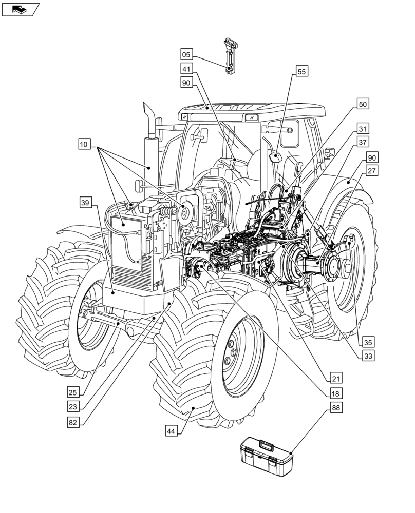 Схема запчастей Case IH FARMALL 105U - (00.000.00) - PICTORIAL INDEX - MAIN SECTIONS (00) - GENERAL & PICTORIAL INDEX