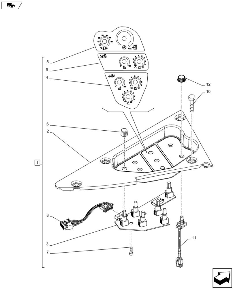 Схема запчастей Case IH PUMA 170 - (55.512.0703) - ARMREST CONTROL UNIT - CONTROLS (VAR. 743923, 743921, 728484) (55) - ELECTRICAL SYSTEMS