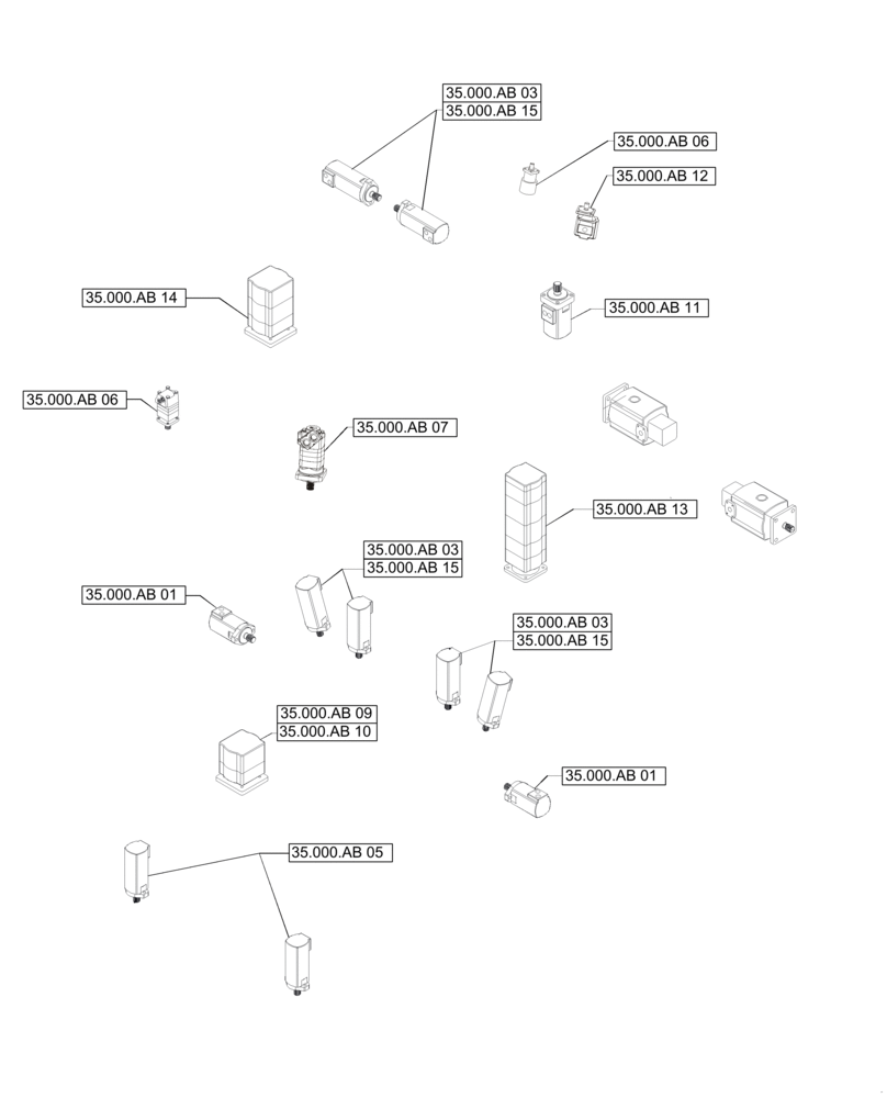 Схема запчастей Case IH A8800 - (35.000.00[01]) - PICTORIAL INDEX - HYDRAULIC SYSTEMS (35) - HYDRAULIC SYSTEMS