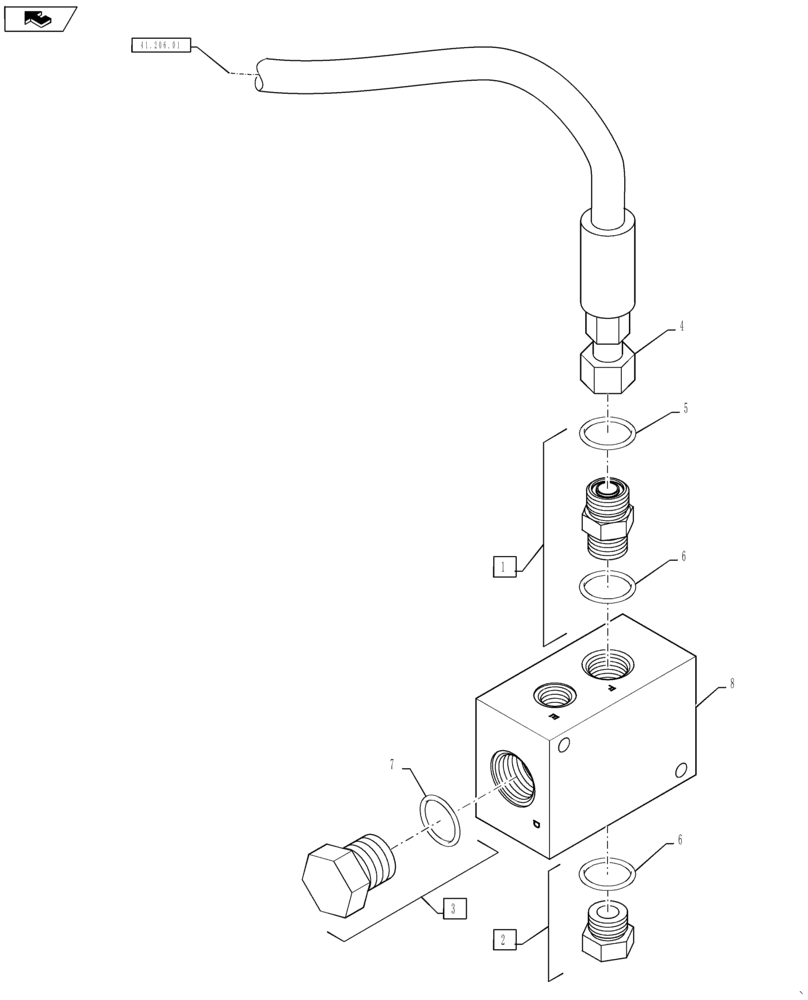 Схема запчастей Case IH TITAN 3040 - (35.106.AO[01]) - HYDRAULIC MANIFOLD GROUP, BARE CHASSIS (35) - HYDRAULIC SYSTEMS