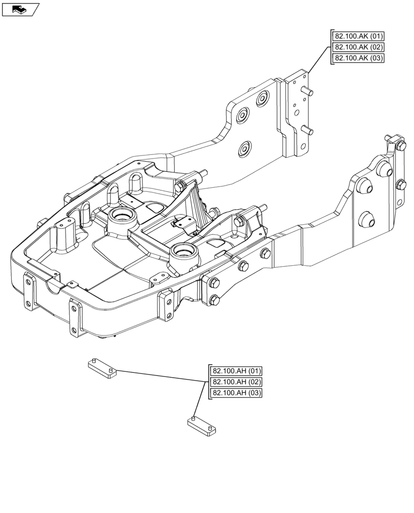Схема запчастей Case IH FARMALL 105U - (82.000.00) - SECTION INDEX - FRONT LOADER AND BUCKET (82) - FRONT LOADER & BUCKET