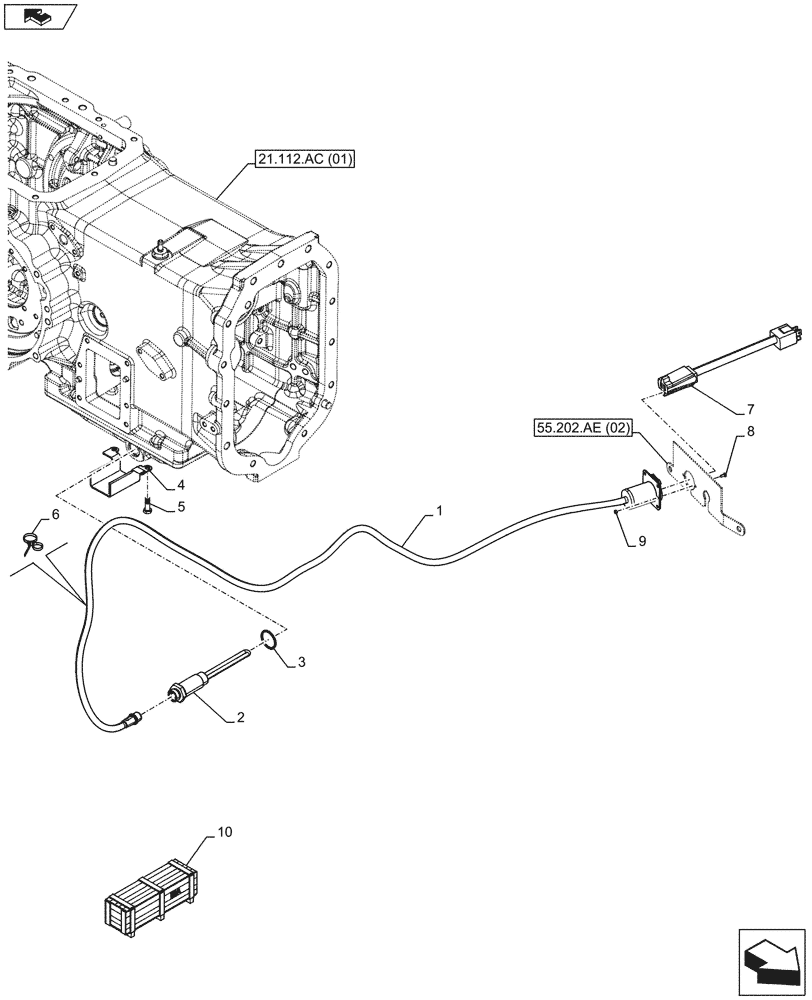 Схема запчастей Case IH FARMALL 105U - (21.118.AJ[02]) - VAR - 744981 - TRANSMISSION AND ENGINE BLOCK HEATER NAR 120V (21) - TRANSMISSION