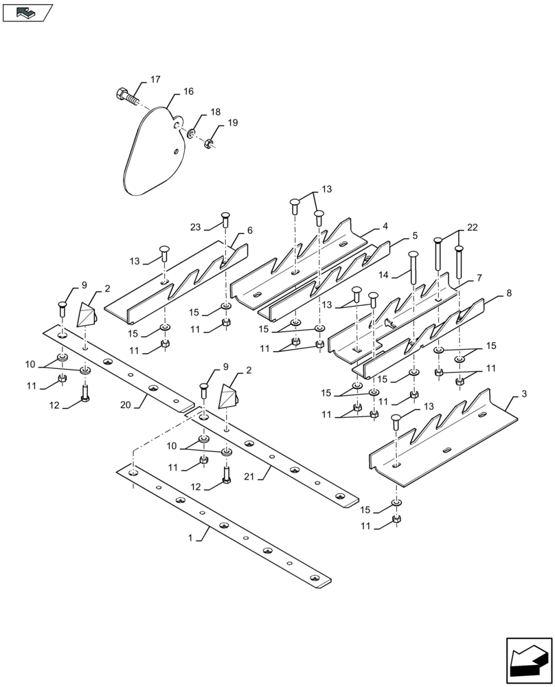 Схема запчастей Case IH LB424S - (70.200.041) - FIXED KNIFE AND HAY-DOGS - D085 (70) - EJECTION