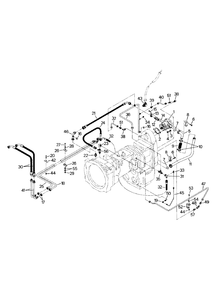 Схема запчастей Case IH KR-1280 - (04-36) - TRANSMISSION LUBE SYSTEM, WITH OUT PTO (04) - Drive Train