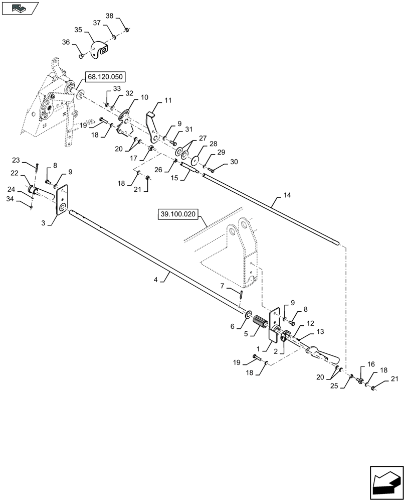 Схема запчастей Case IH LB324P - (90.105.201) - LOCK KNOTTER SHIELD - D085 (90) - PLATFORM, CAB, BODYWORK AND DECALS