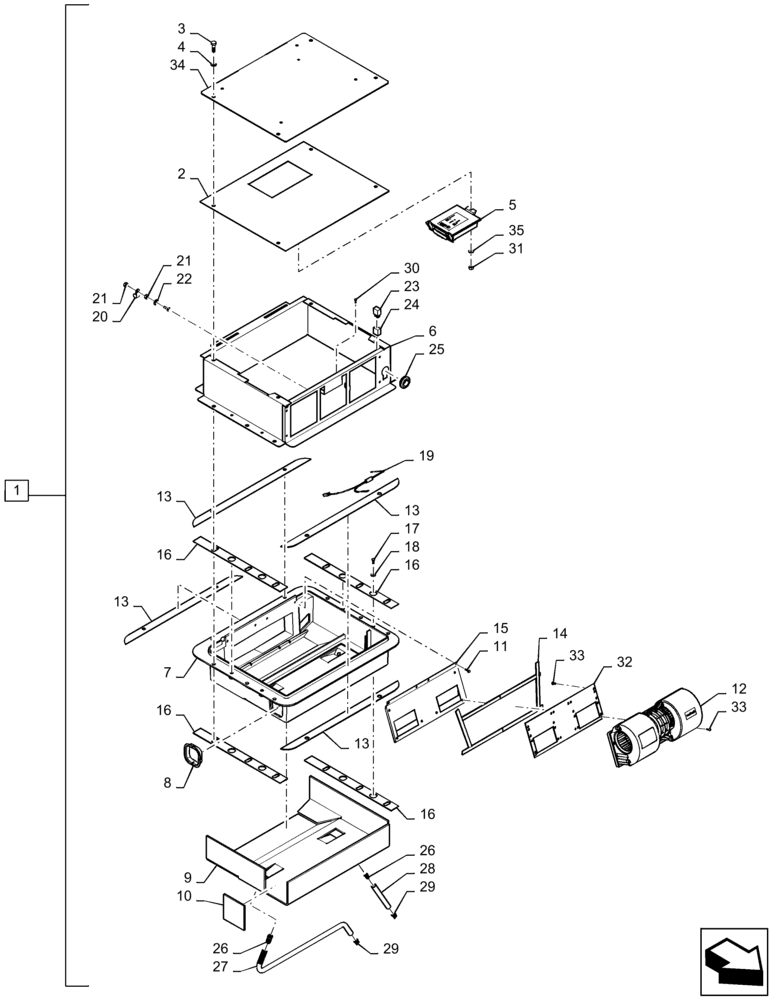 Схема запчастей Case IH MAGNUM 220 - (50.100.AP[02]) - AUTOMATIC TEMPERATURE CONTROL HVAC ASSY - BSN ZFRH01588 (50) - CAB CLIMATE CONTROL
