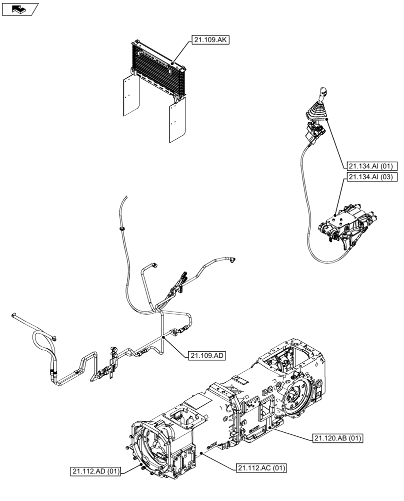 Схема запчастей Case IH FARMALL 105U - (21.000.00[02]) - SECTION INDEX - TRANSMISSION (21) - TRANSMISSION