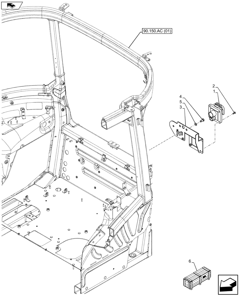 Схема запчастей Case IH FARMALL 115U - (55.510.BM[08]) - VAR - 334770 - ISOBUS SOCKET (55) - ELECTRICAL SYSTEMS
