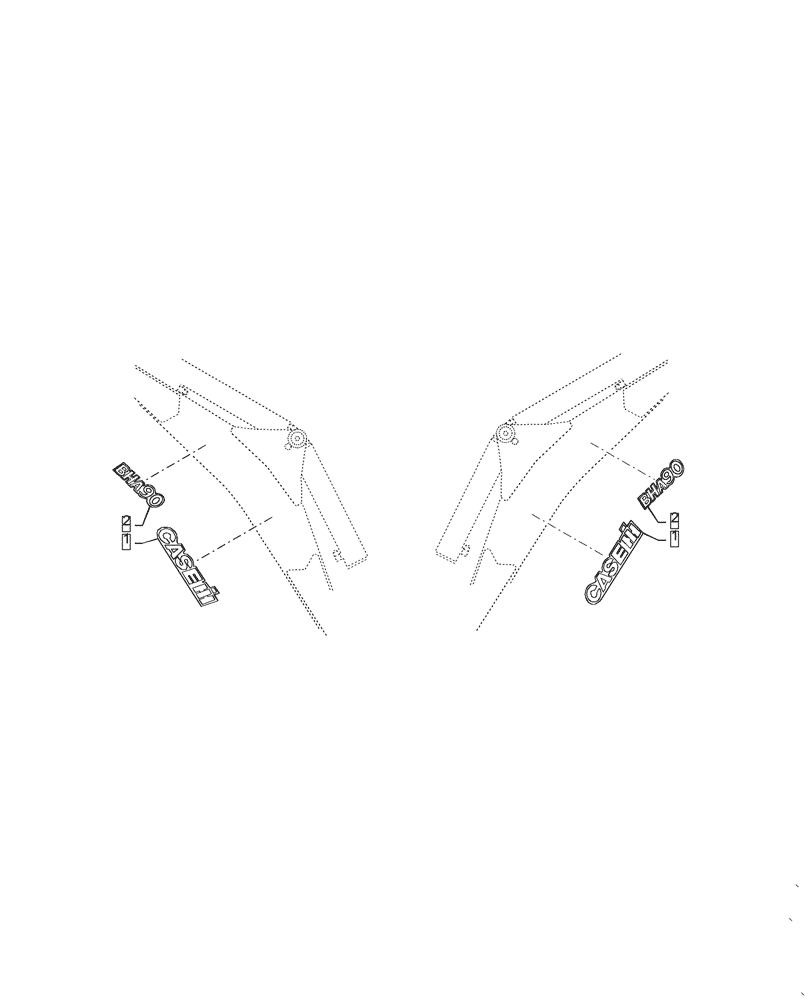 Схема запчастей Case IH BHA90 - (90.108.040) - MODEL IDENTIFICATION DECAL (90) - PLATFORM, CAB, BODYWORK AND DECALS