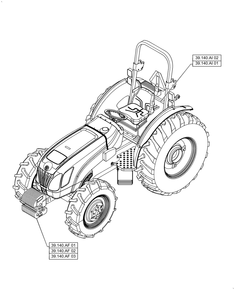 Схема запчастей Case IH FARMALL 70A - (39.000.00[01]) - SECTION INDEX - FRAMES AND BALLASTING (39) - FRAMES AND BALLASTING