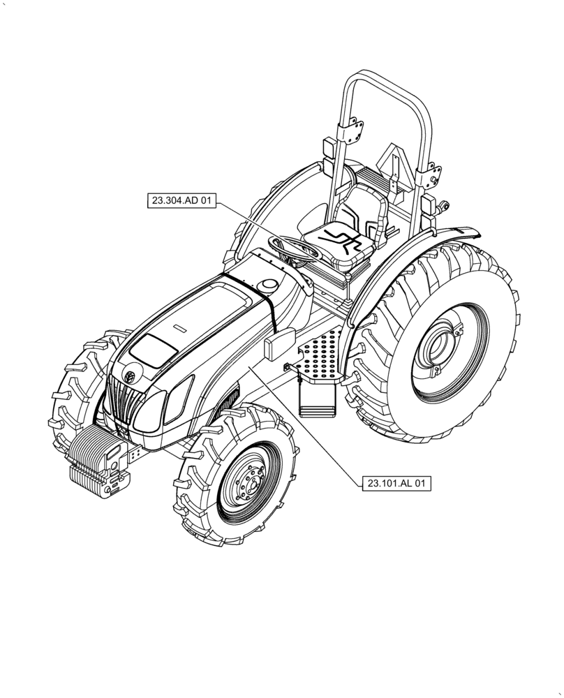 Схема запчастей Case IH FARMALL 70A - (23.000.00[01]) - SECTION INDEX - FOUR WHEEL DRIVE SYSTEM (23) - FOUR WHEEL DRIVE SYSTEM