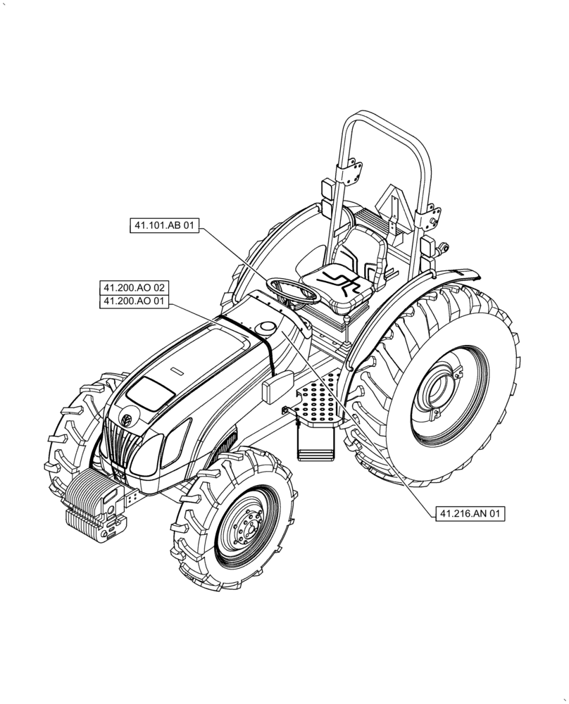 Схема запчастей Case IH FARMALL 70A - (00.000.41[01]) - PICTORIAL INDEX - STEERING (00) - GENERAL & PICTORIAL INDEX