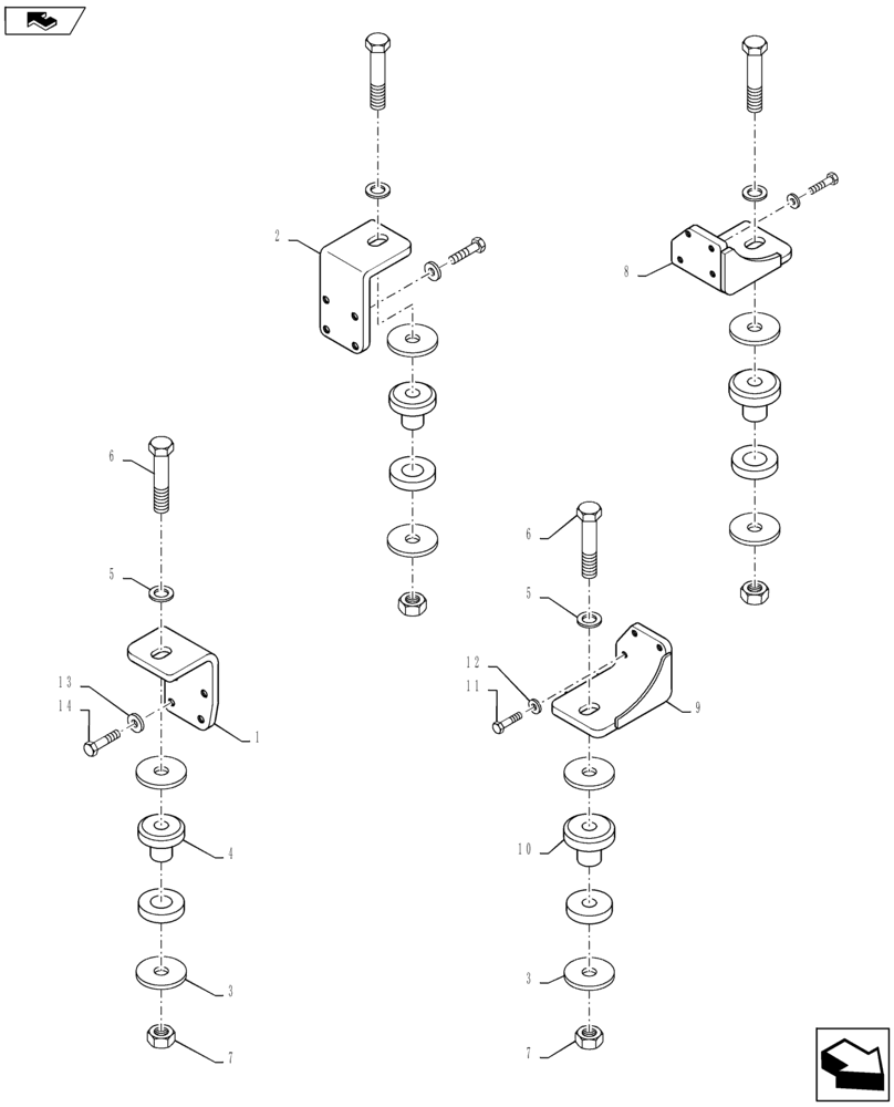 Схема запчастей Case IH TITAN 3040 - (10.001.AK[01]) - ENGINE MOUNTS (10) - ENGINE