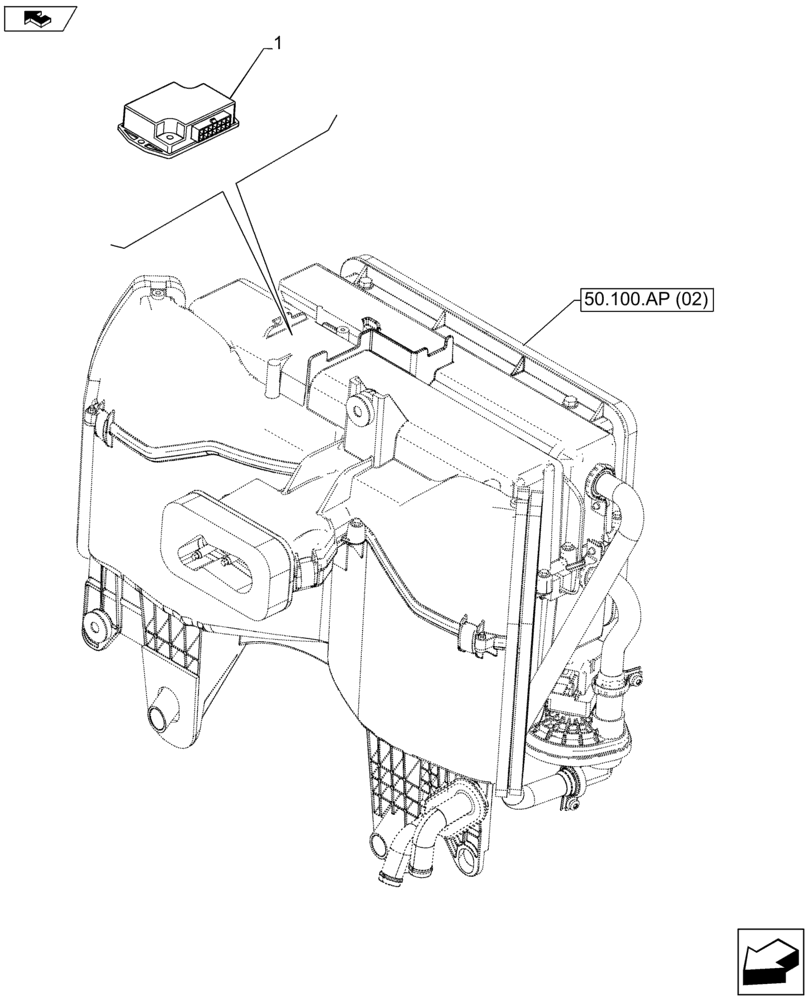 Схема запчастей Case IH FARMALL 115U - (55.050.AK[01]) - VAR - 744716 - AIR CONDITIONING, WITH ATC, MOTOR (55) - ELECTRICAL SYSTEMS