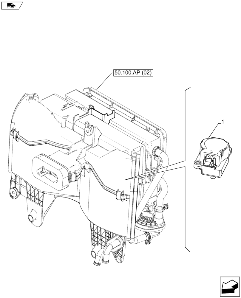 Схема запчастей Case IH FARMALL 115U - (55.050.AK[02]) - VAR - 744716 - AUTOMATIC TEMPERATURE CONTROL (ATC) MODULE (55) - ELECTRICAL SYSTEMS