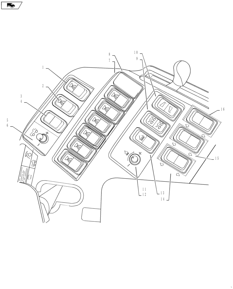 Схема запчастей Case IH PATRIOT 4440 - (55.510.AF[06]) - ARMREST BOOM SWITCHES (55) - ELECTRICAL SYSTEMS
