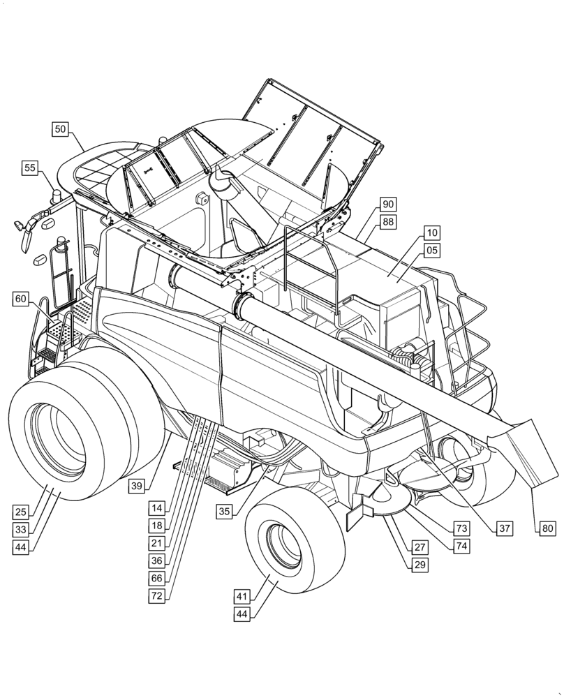 Схема запчастей Case IH 6140 - (00.000.00) - PICTORIAL INDEX - MAIN SECTIONS (00) - GENERAL & PICTORIAL INDEX