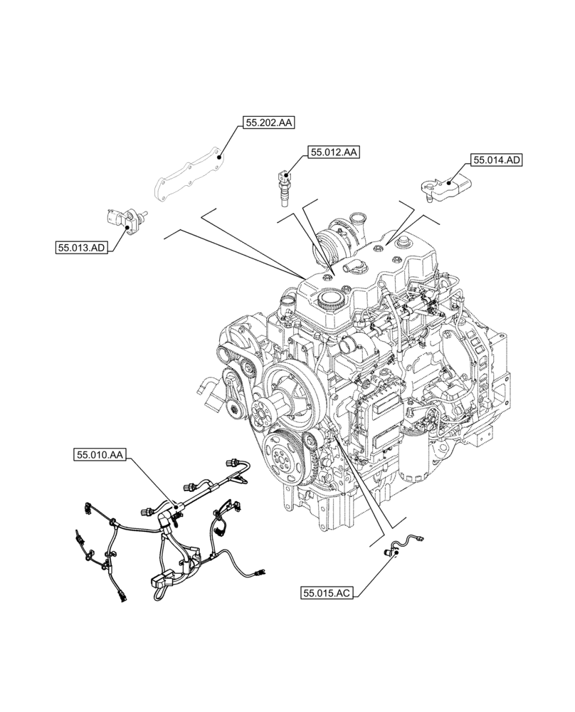 Схема запчастей Case IH F4DFE4133 B007 - (00.000.55) - PICTORIAL INDEX - ELECTRICAL SYSTEMS (00) - GENERAL & PICTORIAL INDEX