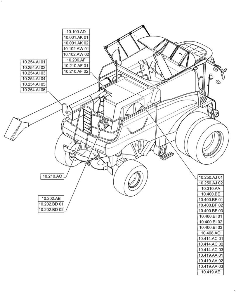 Схема запчастей Case IH 6140 - (10.000.00[01]) - SECTION INDEX - ENGINE (10) - ENGINE